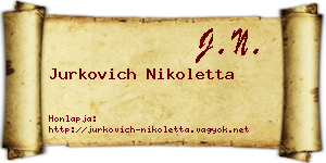 Jurkovich Nikoletta névjegykártya