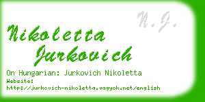 nikoletta jurkovich business card